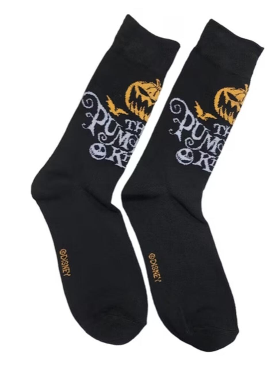 Disney Nightmare Before Christmas Pumpkin King Crew Socks Shoe Size 6-12 NWT